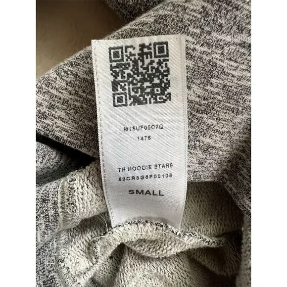 True Religion Women's Gray Graphic Hoodie Small Casual Kangaroo Pocket - Picture 8 of 9